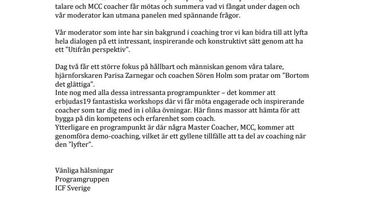 Hållbart är temat för årets ICF konferens