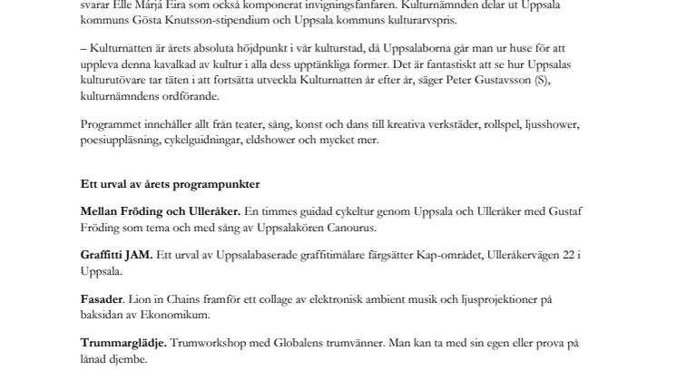 Kulturnatten i Uppsala – störst i Sverige