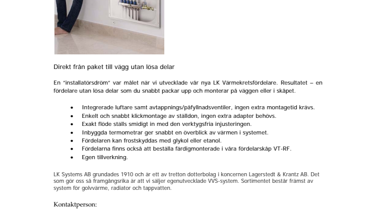 Golvvärmefördelare