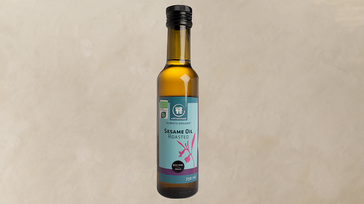Takaisinveto Urtekram Sesame oil – paahdettu 250 ml, ﻿EAN Koodi: 5765228345368,  Parasta ennen päiväys: 30/04/2021,  Erätunnus: SEBGL90826