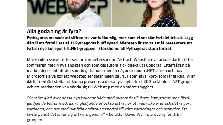 Alla goda ting är fyra? 
