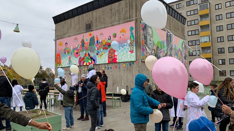 invigning 10-åringarnas konst Regnbågsparken 24 oktober 2020