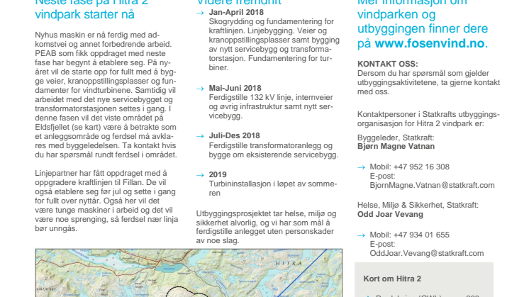 Nyhetsbrev Hitra2 vindpark #2 - 2017