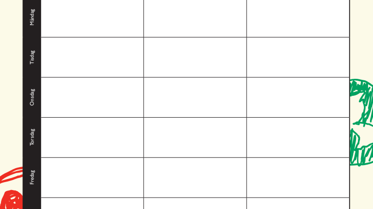 Tuppjakten Veckoschema för utskrift
