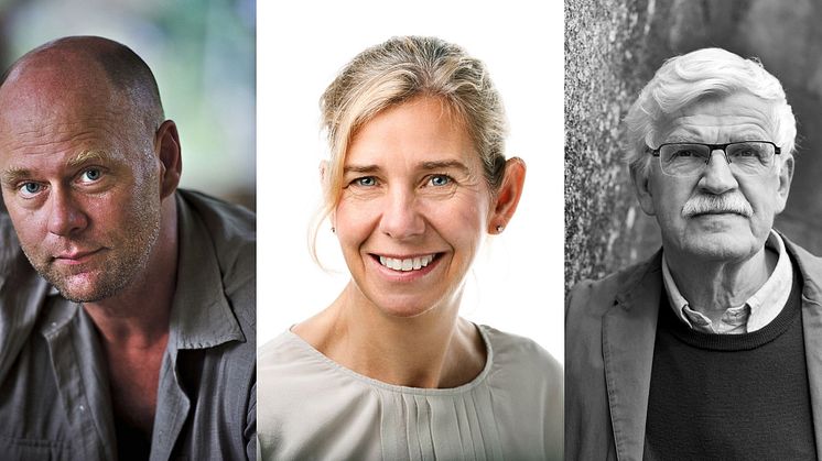 Folke Rydén, Johanna Ragnartz och Gunnar D Hansson samtalar om hur var och en kan ge sitt bidrag till ett friskt hav. Fotomontage, orginalbilder, Klum/HSR/Arén