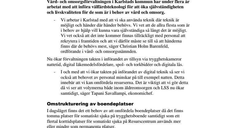 Ökad välfärdsteknik ger ekonomisk effekt