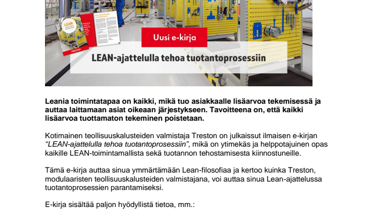 Uusi e-kirja:LEAN-ajattelulla tehoa tuotantoprosessiin