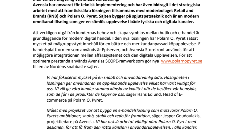 Polarn O. Pyret live med ny e-handel!