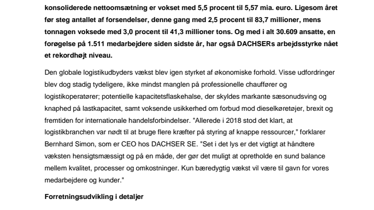 Dachser satser på bæredygtig vækst