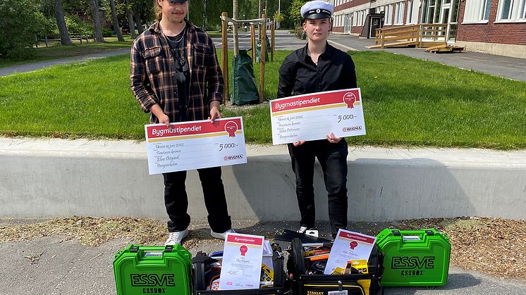 Elias Östgård och Ebba Pettersson vid Dragonskolan i Umeå har tilldelats 2023 års Bygmastipendium.
