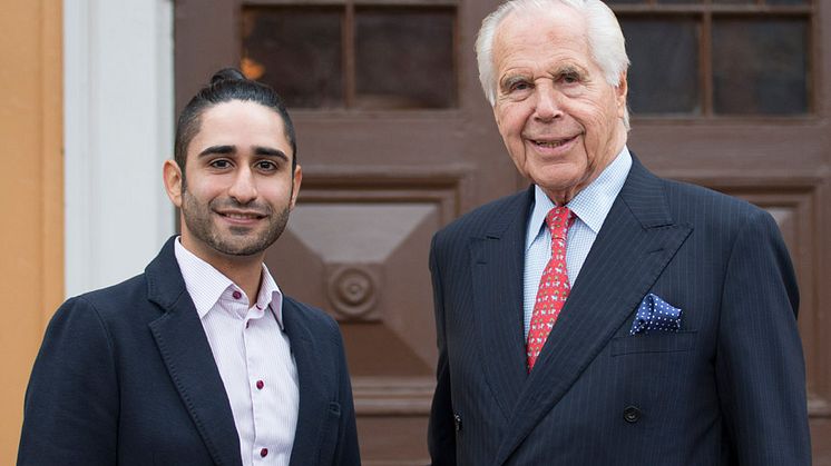 Årets Uppsalastudent Ali ”Allen” Mohammadi och Anders Wall