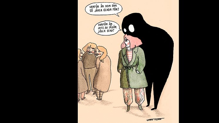 Självdistans och humor i konstutställningen Livscoachen på Världsdagen för psykisk hälsa