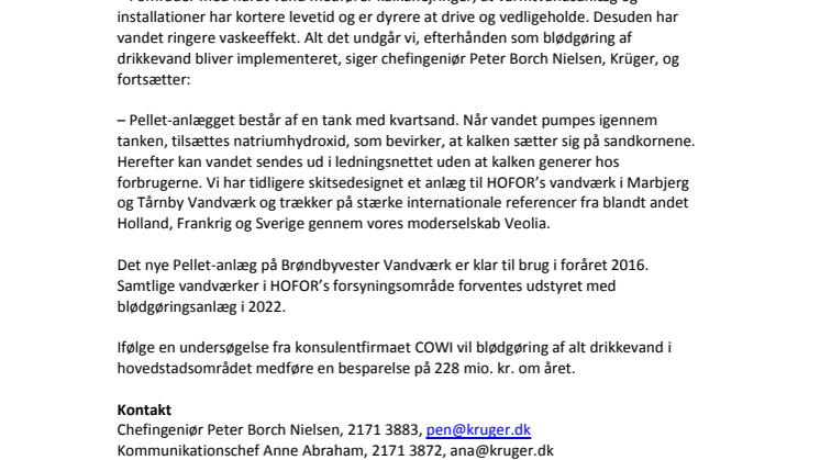 Blødgjort drikkevand er på vej