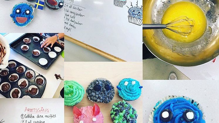 Gamla ägg blev monstermuffins. Ett av barnens bästa tips i utmaningen Resterkocken.  Resterkock: Josefine, Åk 6 GUL Gullviksskolan