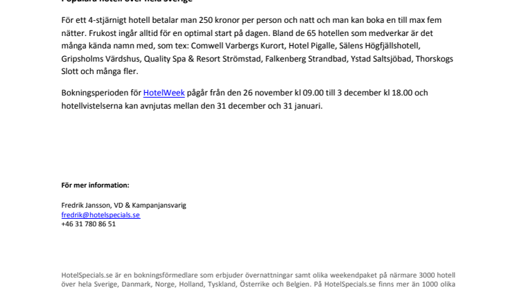 HotelWeek - Aldrig förr har det varit lättare att hitta den perfekta julklappen