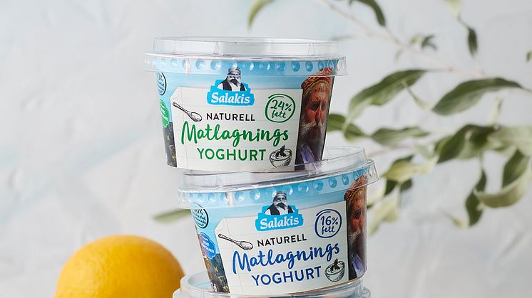 Salakis Matlagningsyoghurt i ny unik miljövänlig förpackning – 60 procent mindre plast