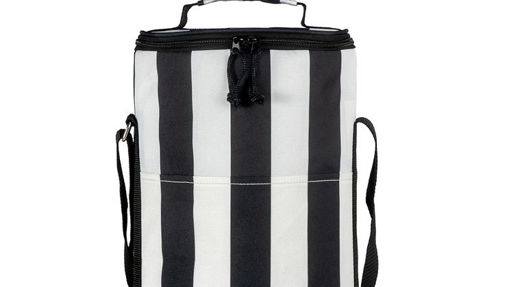Sagaform SS25 - City stripe cooler bag high rPET Black/white 