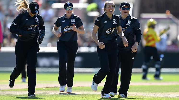 Manchester Originals women's team celebrate in 2022. Photo: Getty Images