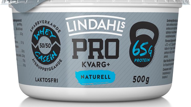 Lindahls PRO+ som är producerat i Sverige av svensk mjölk kommer nu också i en 500g förpackning, i smakerna Naturell samt Strawberry & Lime pie.