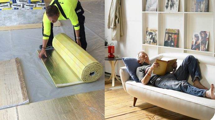 weberfloor acoustic förhindrar spridningen av störande ljud i byggnader.