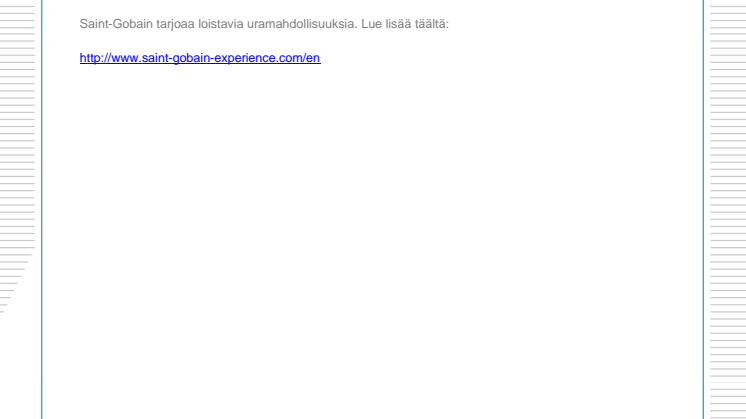 Saint-Gobain tarjoaa uramahdollisuuksia
