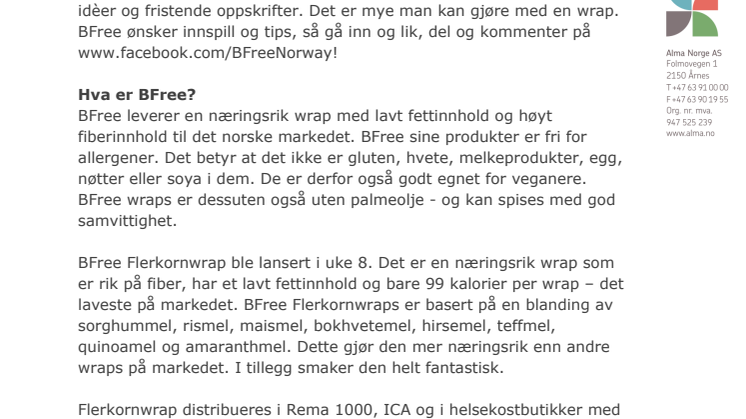 Nå har BFree fått norsk Facebook-side!