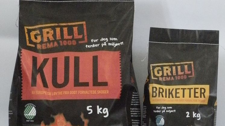 Svanemerket grillkull og grillbriketter fra REMA 1000