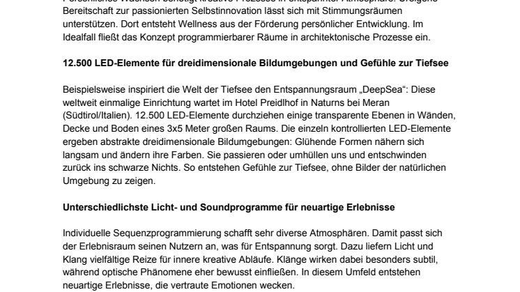 DeepSea: Eine neue Dimension der Entspannung im Wellnesshotel Preidlhof
