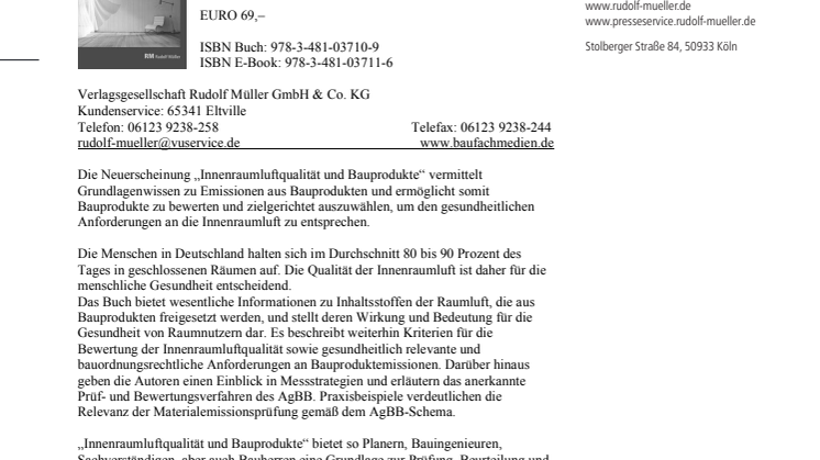 Innenraumluftqualität und Bauprodukte