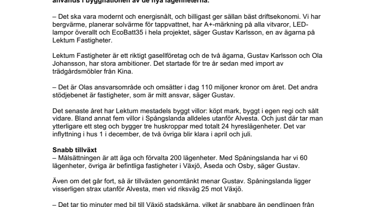 Lektum Fastigheter bygger nya hyreslägenheter med Knauf Insulation