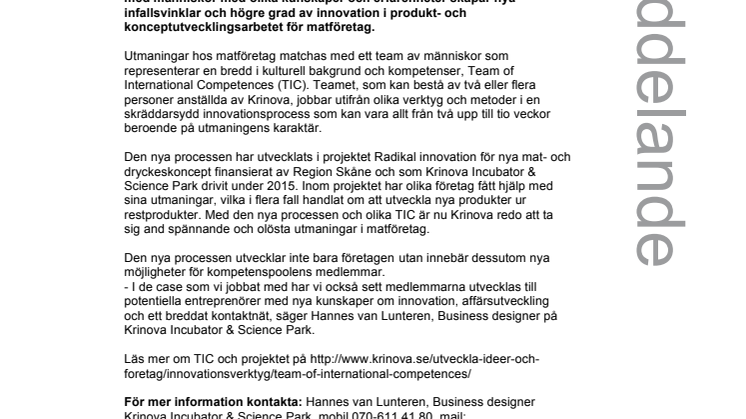 Mångkulturell kompetenspool skapar nya möjligheter för matföretag