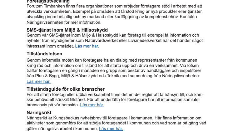 Faktablad Näringslivsarbete i Kungsbacka 