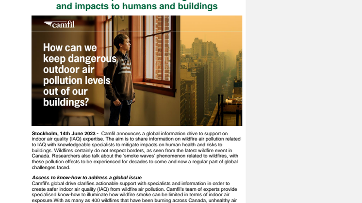 Press Release_2023_14 June 2023_Wildfires air pollution_Camfil’s provides a global taskforce of IAQ specialists to mitigate the risks and impacts to human and buildings.pdf