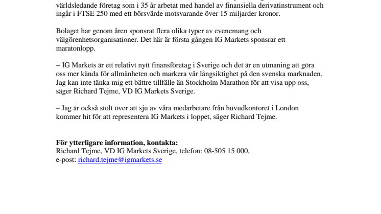 Brittisk finansjätte ny huvudsponsor för Stockholm Marathon