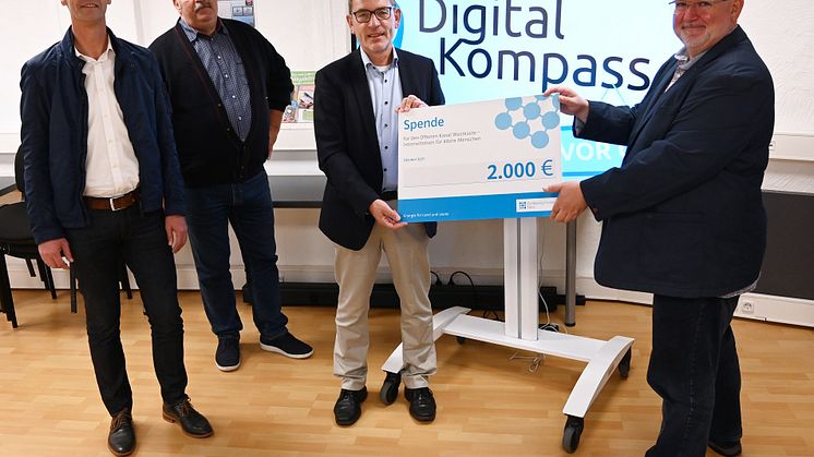 (v.li.n.re.) Dirk Krause, Kommunalbetreuer, Michael Herold, BR Schuby, Dr. Jörn Klimant, Vorstand und Andreas Guballa; Leitung offener Kanal