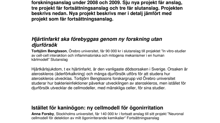 Forskningsanslag 2009