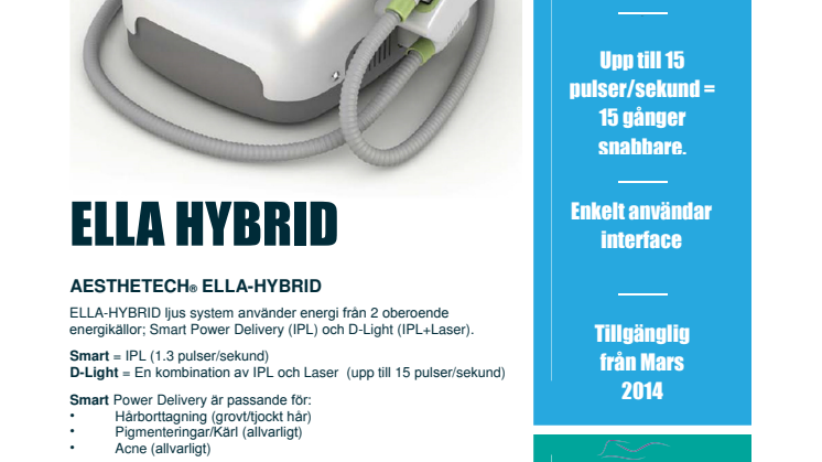 AESTHETECH® ELLA-HYBRID - Utmanar traditionell IPL apparatur