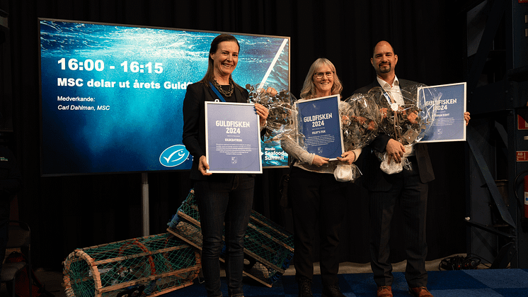 Ekocentrum, Feldt's Fisk och Krishan Kent, Fiskbranschens Riksförbund, vinnare av 2024 års Guldfiskpris från MSC