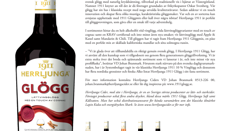 Herrljunga Cider lanserar årets glöggnyheter!