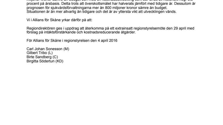 Initiativ till regionstyrelsen 160404