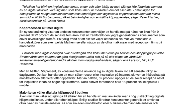 Konsumenter väljer teknik framför personal i mataffären