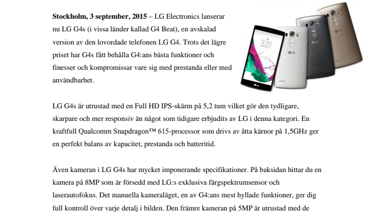 NY SMARTPHONE I G4-FAMILJEN: SNYGGA LG G4S GER IMPONERANDE PRESTANDA I MELLANPRISKLASSEN 