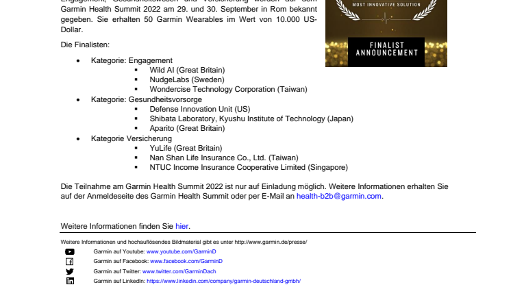 PM Garmin Health Awards 2022