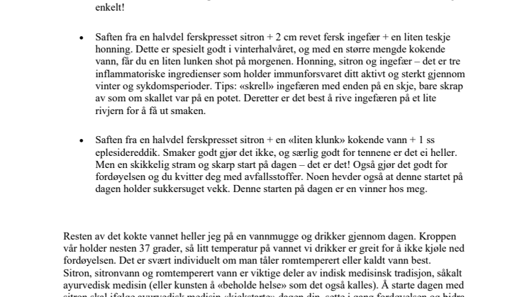 Sitron – en perfekt start på dagen