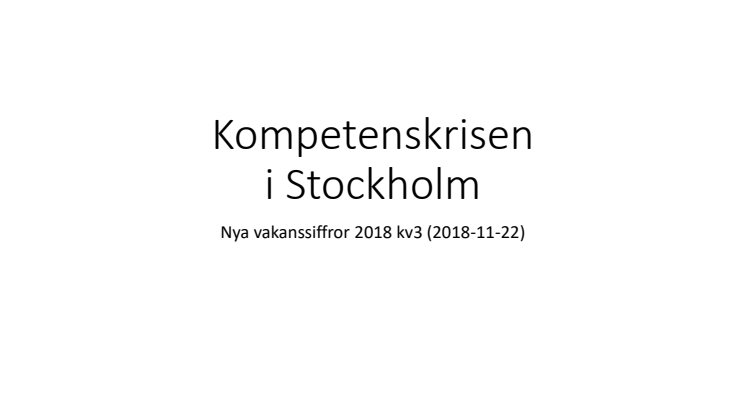 Vakanssiffror kvartal 3 år 2018