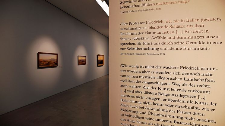 Blick in die Ausstellung Caspar David Friedrich 