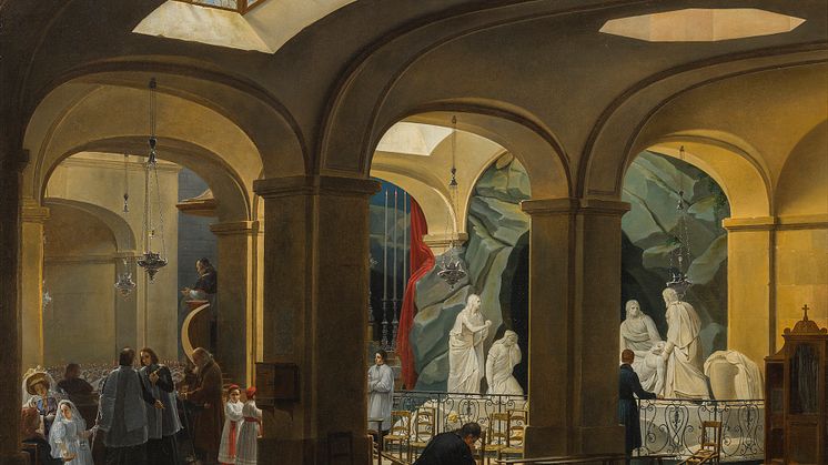 Charles-Marie Bouton, The first Communion in the Crypt of the Church of St Roch in Paris