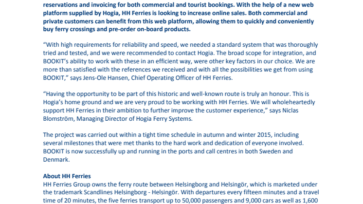 H as in HH Ferries and Hogia Ferry Systems