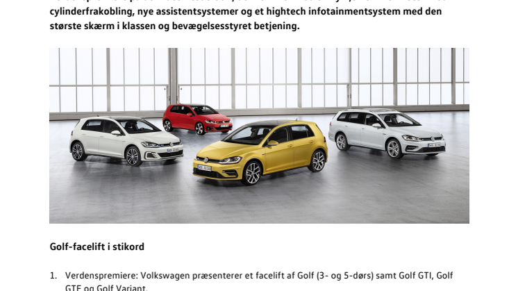 Perfektioneret og digitaliseret – den nye faceliftede Golf