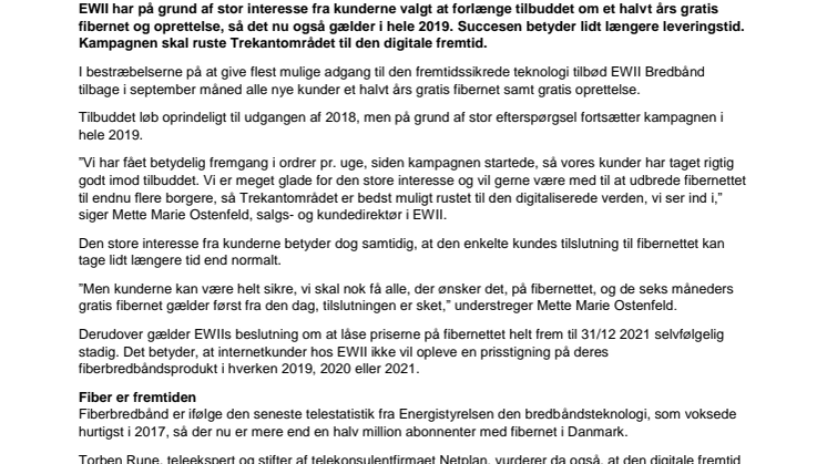 EWII forlænger succesfuld fiberkampagne
